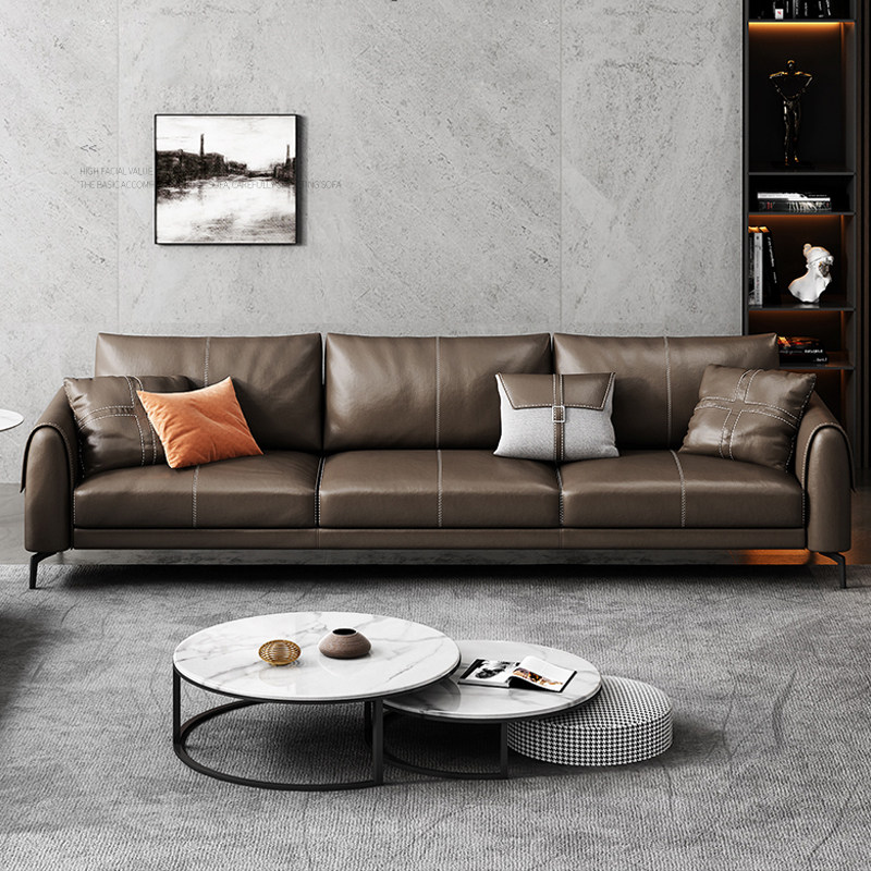 Office sofa leather simple business reception room reception area leisure office sofa coffee table combination three people