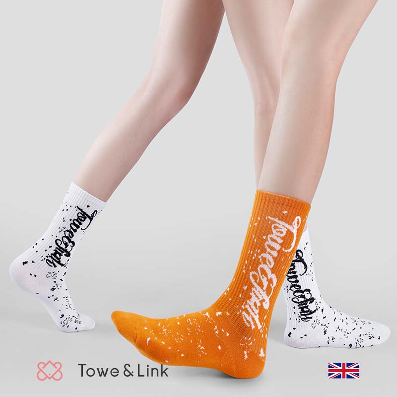 British Towelink Socks Dopamine Mid-Length ins Trendy Versatile Unisex Couple Cotton Socks Personalized Sports