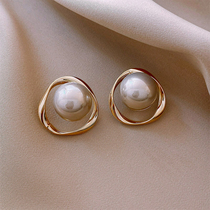 Pearl Ear Nail Woman Summer 2022 New Tide Han Style Retro Earrings Lukewarm Wind Superior Pure Silver Ear Accessories Anti-Allergy