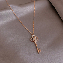 Key Necklace 2022 New Women Summer Advanced senses pure silver Lock bone chain light extravagant and small crowdsourced design senses not to fall