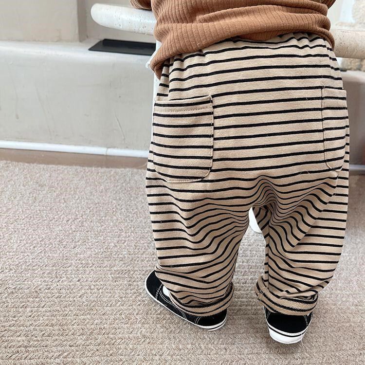 Baby big pp pants new pants baby butt pants trousers boys and girls harem pants radish pants spring striped pants