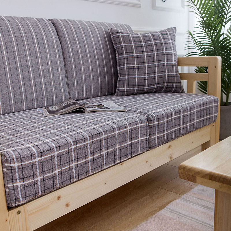 Custom Nordic small square flax sofa pad floating window cushion cloth can not wash color thickness fabric