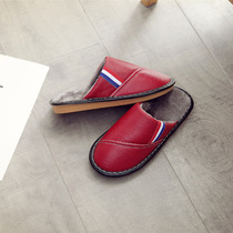 Buffalo soles winter cotton slippers male and female indoor anti-slip and waterproof Korean edition personality tide plus heat couples home