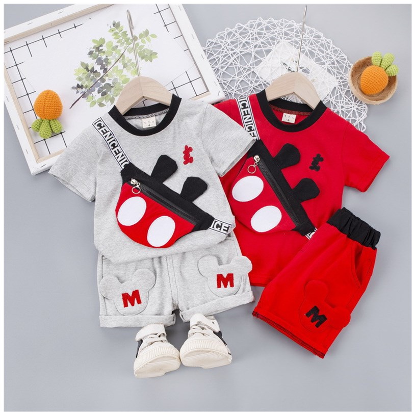 Toddler baby boy girl T-shirt shorts suits Cartoon cotton summer