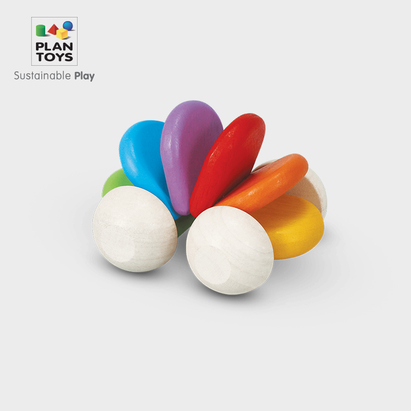 (Official direct sale) Imported PlanToys rainbow stroller learning to climb toy baby wooden car 5229