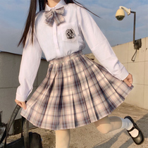 White Night Neon JK Uniform Skirt Genuine College Style Suit 2021 New Womens Class Dress High School Student Summer Pleated Skirt