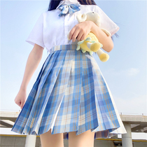 Japanese school uniform ice cream original orthodox JK uniform plaid skirt pleated skirt set girls short-sleeved sailor suit