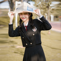 Original Japanese college style set JK uniform skirt genuine blazer shirt pleated skirt a full school uniform for women