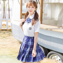 Astrological jk uniform skirt genuine a full set of student white shirt womens design sense niche short-sleeved pleated skirt set