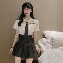 Japanese JK uniform professional wear temperament goddess Fan age reduction two-piece fashion suit women 2021 new pleated skirt