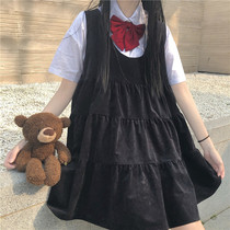 Cake skirt set dress summer 2021 new jk uniform student strap skirt fat mm thin cover belly