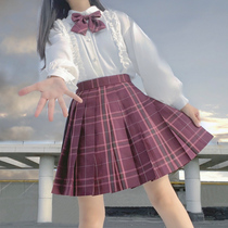 JK uniform skirt genuine a full lolita inner white shirt womens design sense niche long-sleeved plaid skirt set