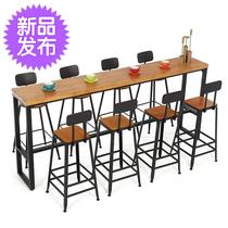 Wrought iron wall bar table American casual bar 08 solid wood high table and chair combination dessert shop long table