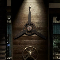 Nostalgic retro industrial wind aircraft wall clock American wall decoration creative hanging room atmospheric clock pendant