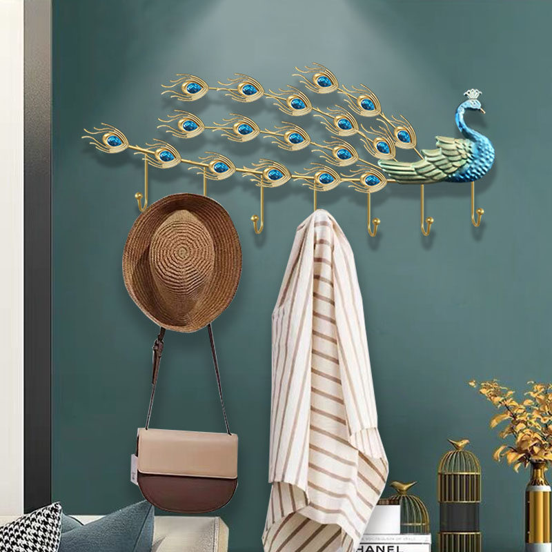 Entry door into the family door Living room entrance door Xuanguan Creative online red hanging clothes hook light lavish clothes decoration hooks