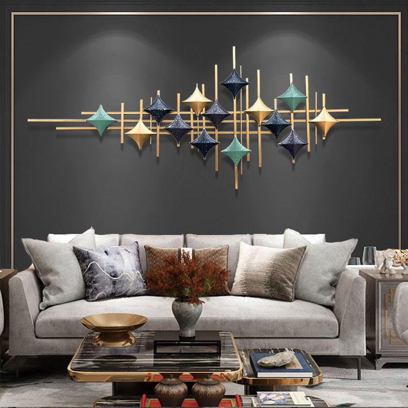 Iron Art Wall Decoration Light Lavish Living Room Bedroom Sofa Wall Adornment Hanging Accessories Creative TV Background Wall Pendant