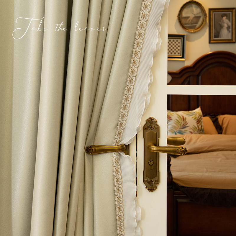 Bedroom All Shading Curtain Method Style Light Lavish Milk Oil Color Tea 2022 New Living Room Ins Wind Retro Custom B