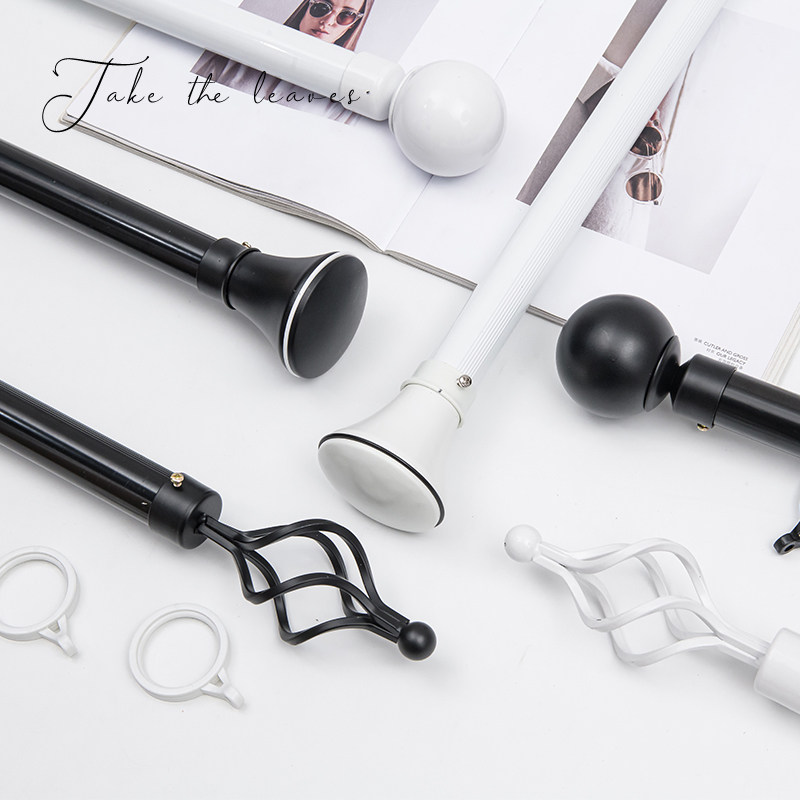 Flower is the leaf Nordic Roman rod nano silencer thickening curtain rod aluminum alloy curtain mute straight track single rod twin