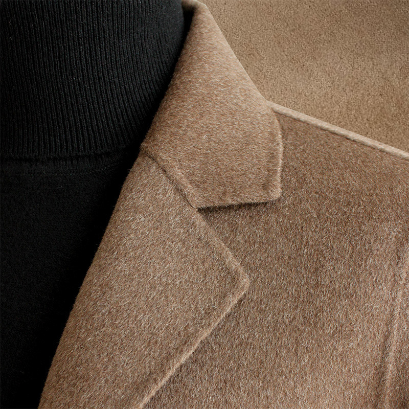 Autumn and Winter Double-Sided Cashmere Coat for Men, Mid-Length Pure Wool Woolen Coat, Off-Season High-End Suit Business Trench Coat