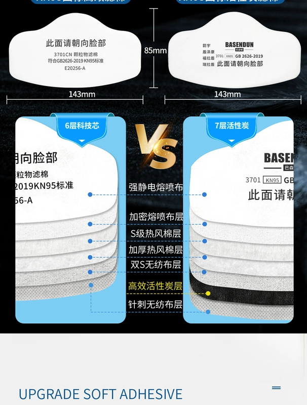 Mặt nạ mũi lợn chống bụi bụi công nghiệp mặt nạ phòng độc xưởng mặt nạ chống bụi bông lọc than hoạt tính dưới lòng đất mặt nạ phòng độc 3m 7502