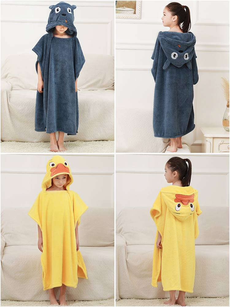 Baby bath towel Children's cloak Double cap than cotton absorbent super soft bath towel can be worn wrapped baby bathrobe