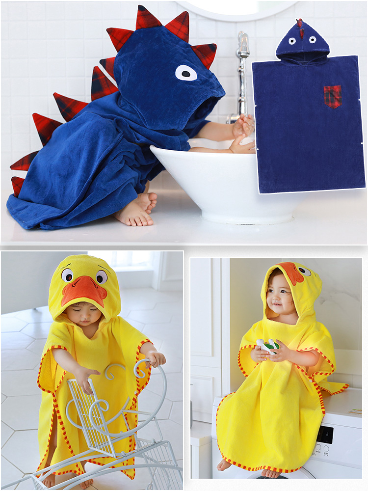 Baby bath towel Children's cloak hooded cotton absorbent bath Household men and women can wear wrapped quick-drying towel bathrobe