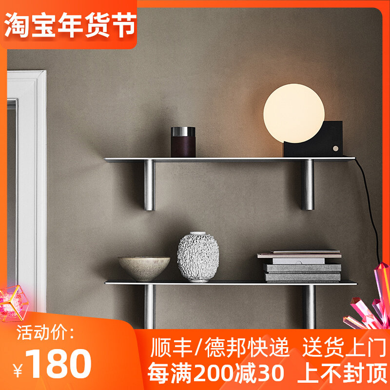 Simple design wrought iron nano shelf geometric shape bookshelf creative bedroom living room wall shelf display stand