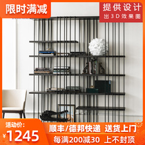 Modern minimalist solid wood display rack multi-layer bracket rack creative partition bookshelf porch partition floor rack