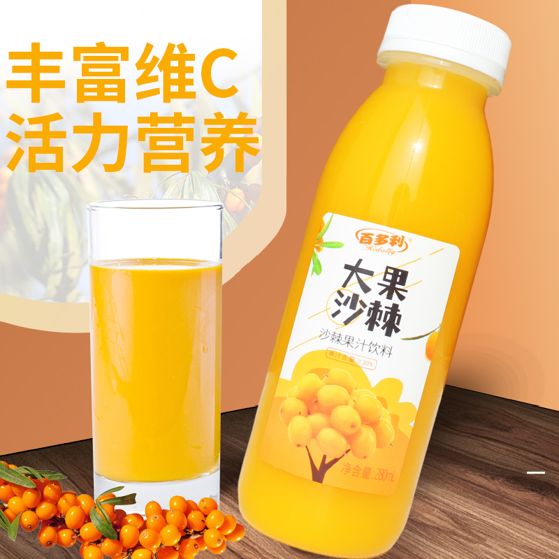 Hidolly 百多利 沙棘果汁饮料280ml×10瓶 新低24.9元包邮（需领券） 买手党-买手聚集的地方