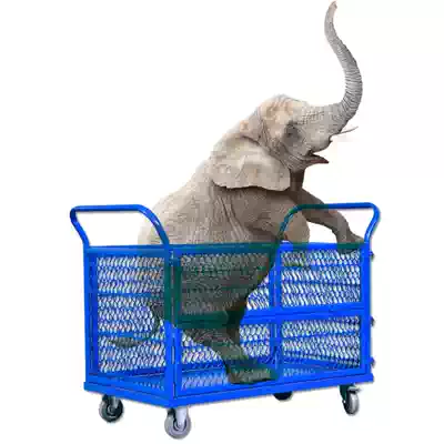 Folding flatbed truck truck heavy duty small metal logistics turnover vehicle silent grid frame hand drawn cart