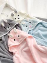 Baby bath towel in autumn and winter is more soft and absorbent than pure cotton. Hooded newborn baby bath towel