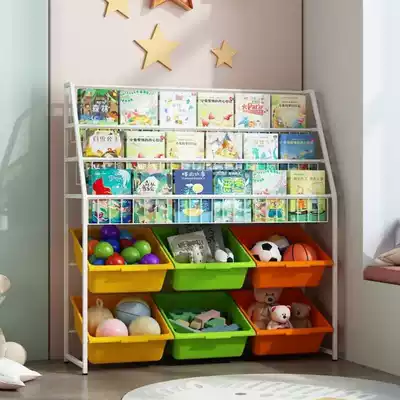 Children's toy bookshelf two-in-one storage shelf children's bookshelf toy storage shelf integrated home living room economy simple