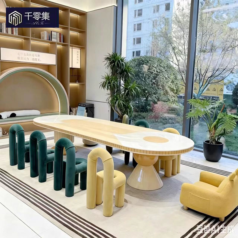 Solid Wood Children's Tables and Chairs for Model Rooms in Sales Offices, Handmade Tables, Multifunctional Reading Tables for Kindergartens, Training Tables