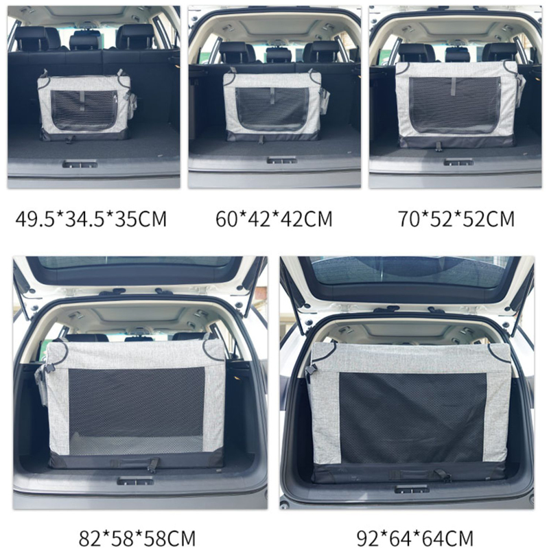 Dog On-board Seat Safety Kennel Pet Sitting Car Theorist Trunk Folding Cage Large Canine Dog Cage