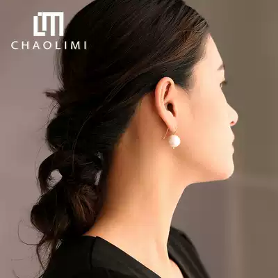 2021 New sterling silver baroque big pearl earrings female summer temperament advanced French ear hook earrings earrings earrings earrings