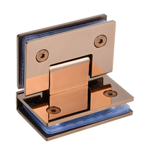 Solid Titanium 304 Stainless Steel Bathroom Clips Rose Gold Bright Light Glass Door Hinge Shower Room 90 Degrees Bilateral Glass Clips