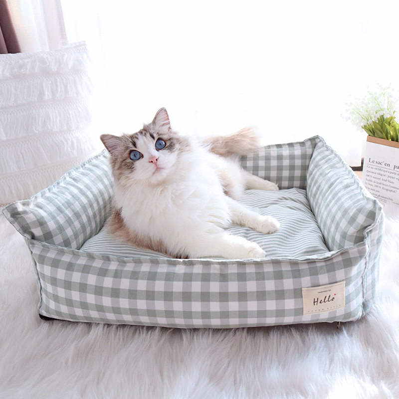 Pet Nest Cat Bed Kitty Seasons Universal Removable Wash Net Red Pharatry Dogfight Dog sleeping with easy-to-clean pooch bed
