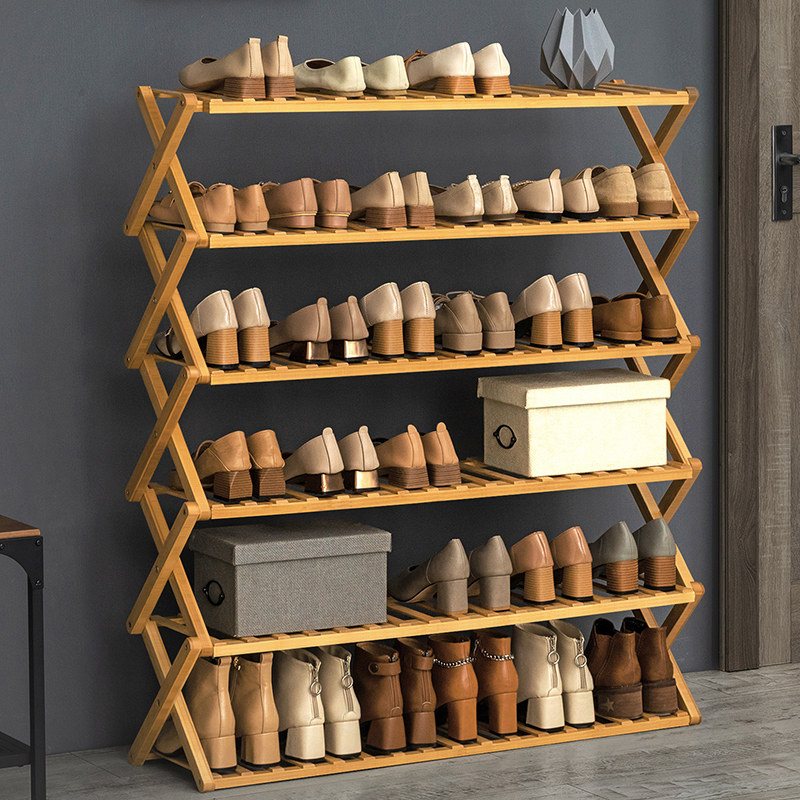 Folding Shoe Rack Sub Easy Doorway Home Interior Nice Looking Containing Deck bedroom Dormitory Shoe Cabinet Small Narrow Net Red Dust Resistant