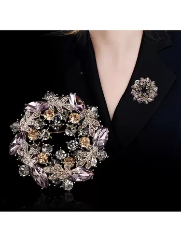 Высококлассная брошь на лацкан, изысканная булавка, аксессуар, инкрустировано бриллиантами