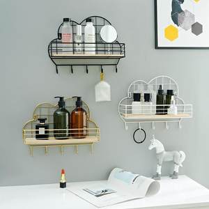Nordic ins wrought iron wall rack free punching storage rack living room bedroom wall home decoration rack