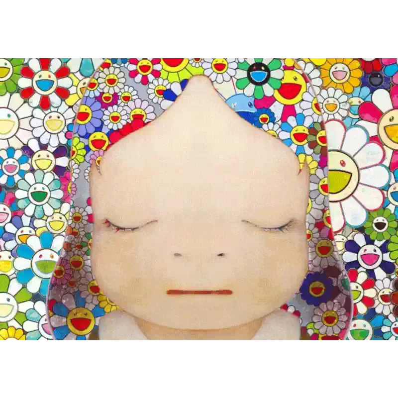 Death NYC奈良美智村上隆版画death nyc限量版画太阳花卧室装饰画