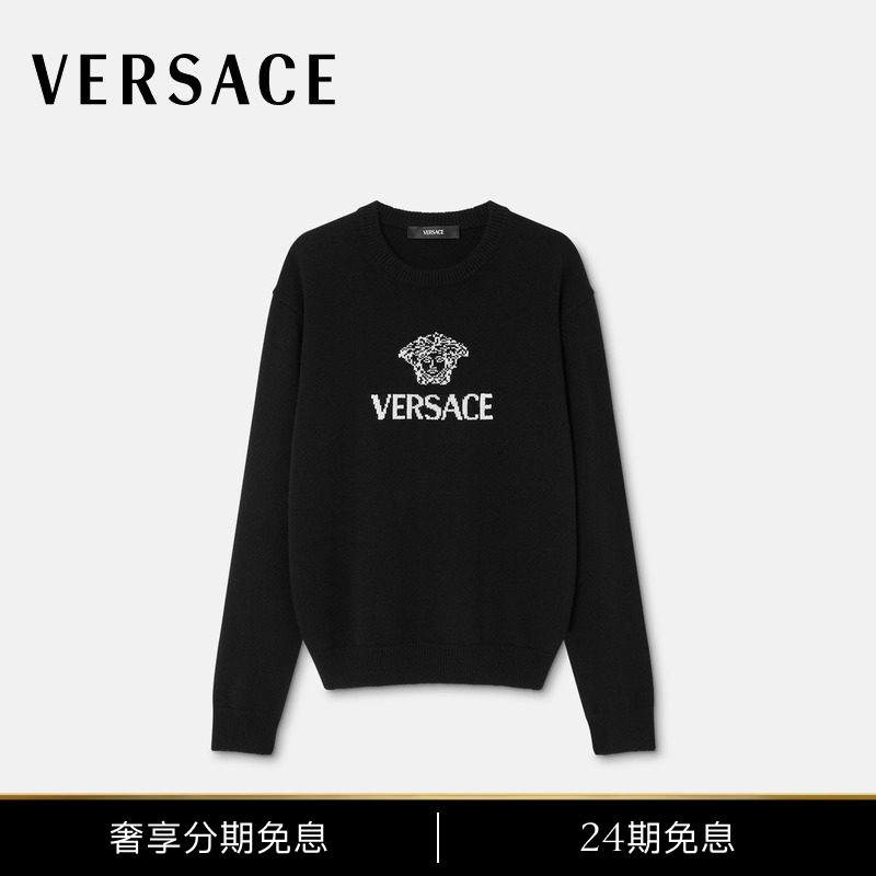 [24 Installments Interest-Free] Versace/Versace Men's Intarsia Cashmere Knit Sweater