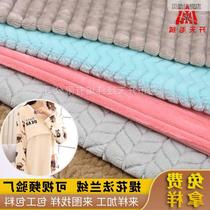 Double-sided flannel wavy striped fabric coral blue velvet needle velvet coat home textile clothing cushion fabric