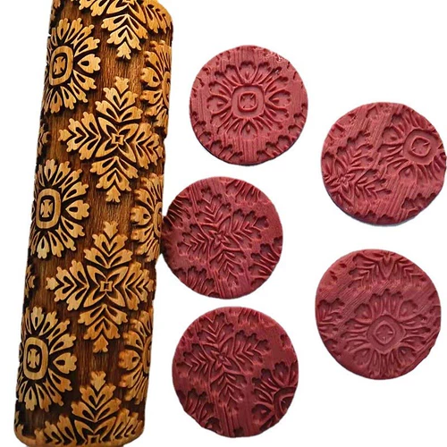 Новая ретро -резолизм с рисункой печать катящейся булочка с цветочным флип -сахарной бисквитной пирог с лапшой рождественская пекарня