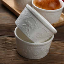  European-style creative ceramic bowl Shuflei baking bowl Pudding cup household baking tableware small dessert bowl double skin milk bowl