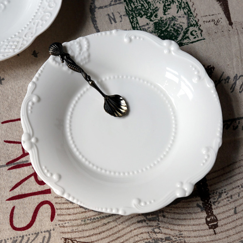 Nordic style ceramic cutlery steak plate pasta home plate creative Net Red Western plate flat plate