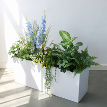 Simulated plant landscaping bionic fake green plant partitions flower trough boxes landscape light luxury high-end indoor window decoration ornaments