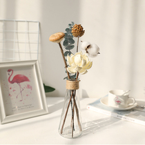 ins wind-dried true dried flowers Sunflower flower bouquet Natural air-dried showerhead rose decoration branch decoration ornaments