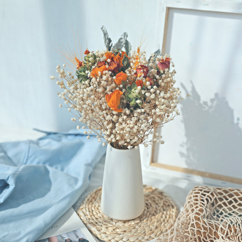 ins yonnais real dry floral bouquet air-dried natural large bunches of cotton full of stars Fragrant Scent Bag Vases Decorative Pendulum-Taobao