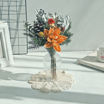 Dried flowers Real flowers Light luxury lucky bouquet Air-dried natural leaves pine cones Eucalyptus branches diy material Living room furnishings